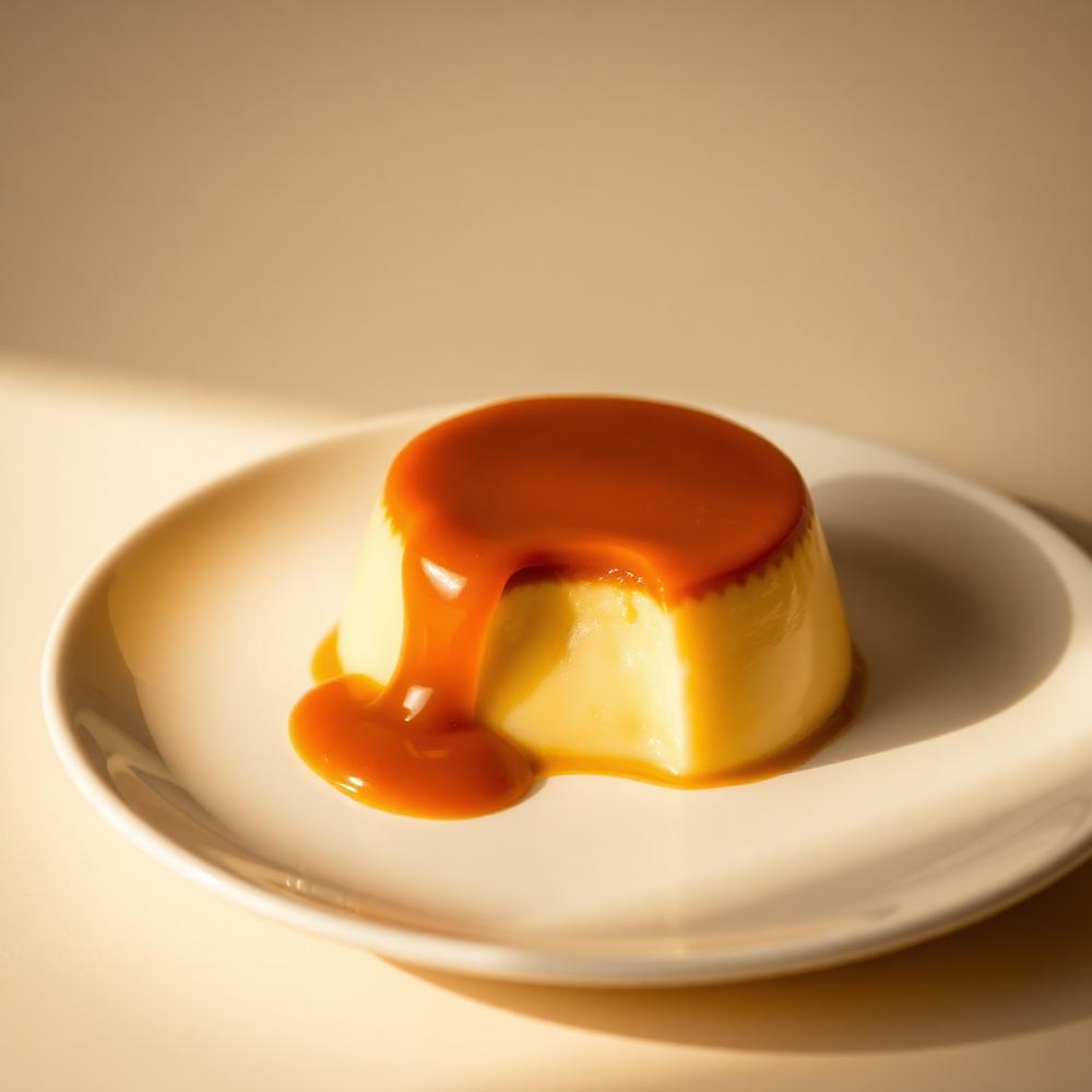 Flan de dulce de leche con caramelo